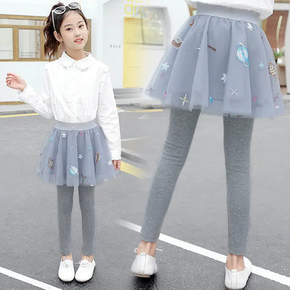 Kids Girls Casual and Comfortable TUTU Skirt Leggings childrensterritory