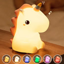 Cute Unicorn Design Silicone LED Night Light For Kids Room childrensterritory