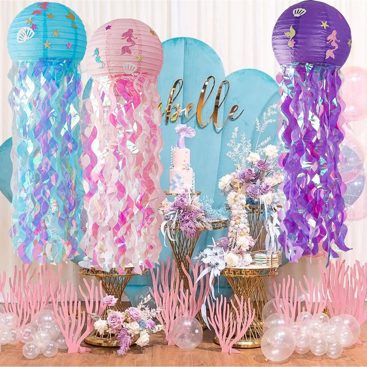 Under The Sea Theme Bubble Garlands, Seagrass, Seahorses Decor Supplies childrensterritory