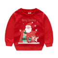 Christmas Letters and Santa Cartoon Prints Kids Sweatshirts childrensterritory