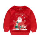 Christmas Letters and Santa Cartoon Prints Kids Sweatshirts childrensterritory