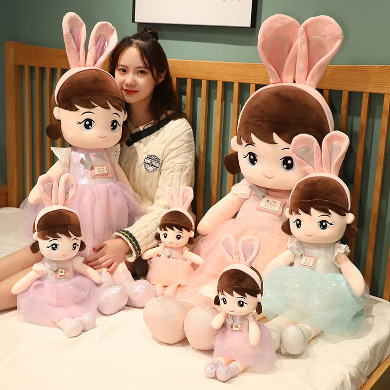 45cm Lovely Soft Stuffed Kawaii Plush Girl Dolls with Rabbit Ear childrensterritory
