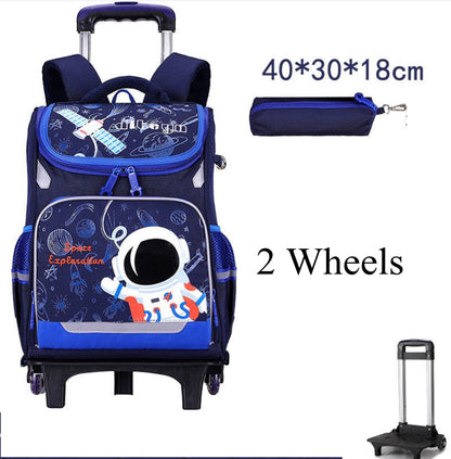 Space Theme Kids Boys School Rolling Backpacks childrensterritory