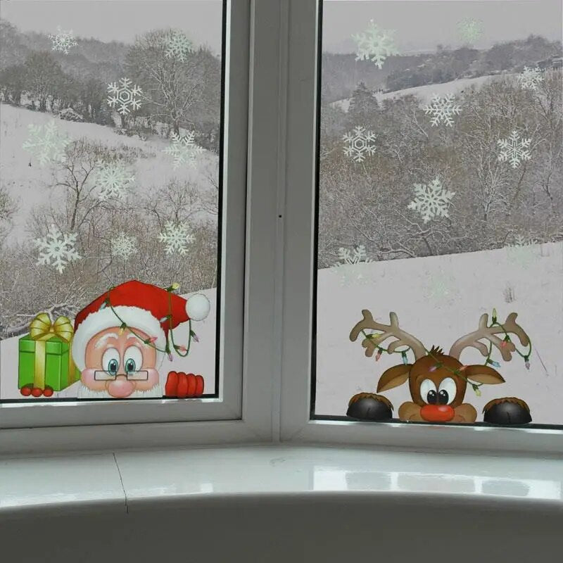 Santa Claus Snowflake Christmas Window/Wall Decals childrensterritory