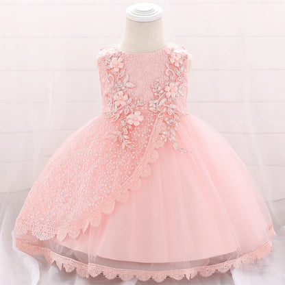 Baby Girl Lace Embroidered Formal Occasion Gowns
