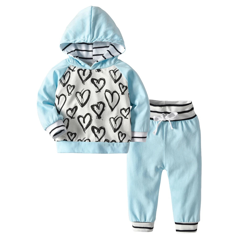 Newborn Girl Hand-Painting Sports Clothing Set