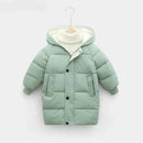 Kids Solid Color Pattern Hooded Down Cotton Jackets/Parkas childrensterritory
