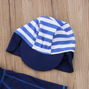 Kids Cartoon Letter Print Rash Guard Swimwear with Cap childrensterritory