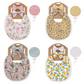 4Sets/Lot Floral Infant Burp Clothes with Bow Tie Headband childrensterritory