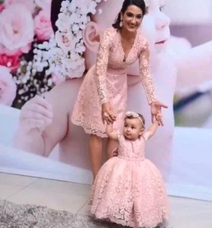 Backless Mommy and Me Matching Party Dresses