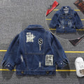 Kids Boys Letter Print Denim Jacket | Cowboy Coat