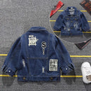 Kids Boys Letter Print Denim Jacket | Cowboy Coat