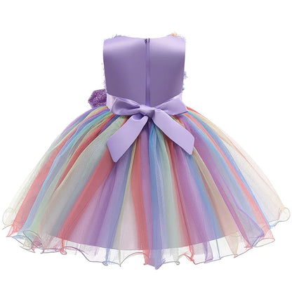 Baby/Kids Girls Colorful Flower Sequin Design Tutu Party Dresses