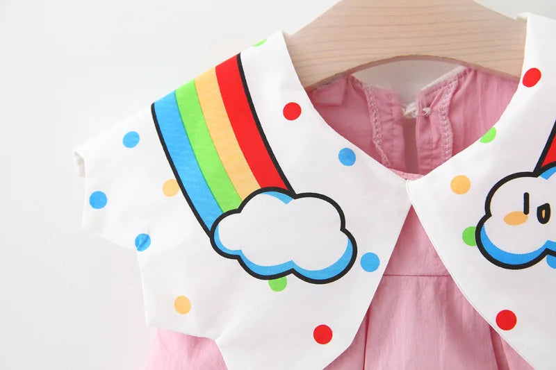 Baby Girl Rainbow Design Sleeveless Party Dress