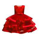Little Girls' Elegant Layered Design Evening Party Dresses childrensterritory