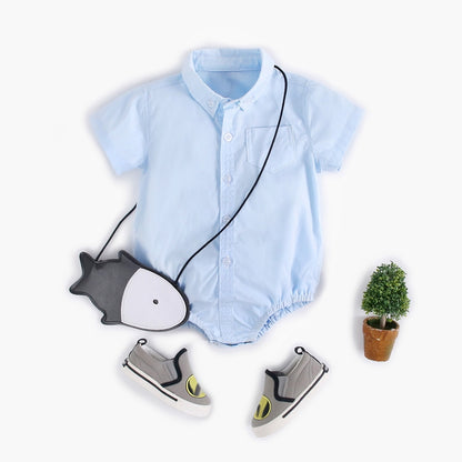 Plaid Cotton Baby Boys Short Sleeve Summer Bodysuit childrensterritory