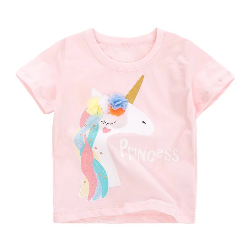Cartoon Ladybug Design Little Girls Cotton Tops Tees