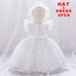 Infant Girl Floral Lace Christening Gown With Hat childrensterritory