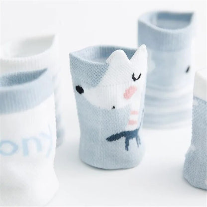 Cartoon Animal Design 5 Pairs/Lot 0-2Yrs Baby Socks childrensterritory