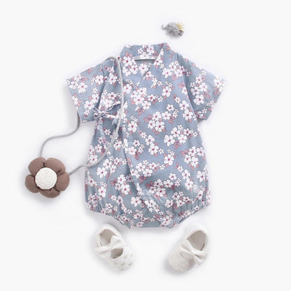 Baby Boys Girls Floral Cotton Bodysuits for Summer childrensterritory