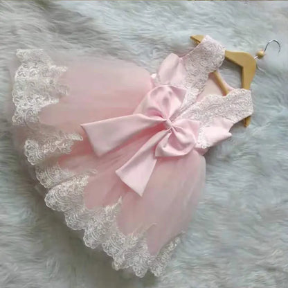 Kids Girls Big Bow and Lace Design Tutu Princess Dresses childrensterritory