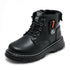 Kids Plush Velvet And Leather Ankle Length Warm Boots childrensterritory