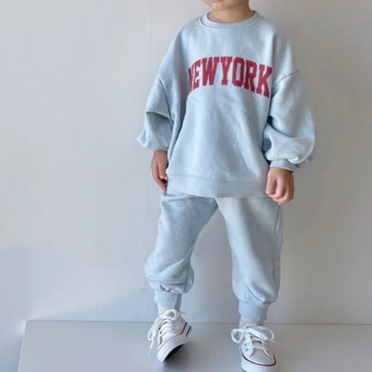 Letter Printed Toddler Sweatshirt + Trousers Clothing Set childrensterritory