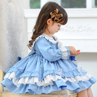 Kids Girls Spanish Bow-knot Vintage Princess Dress