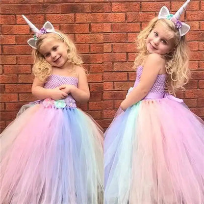 Party Dresses for Girls: Ball Gown Flower Design with Daisy Ribbons