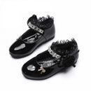 Kids Girls Cute Bowknot And Flower Design Leather Shoes childrensterritory
