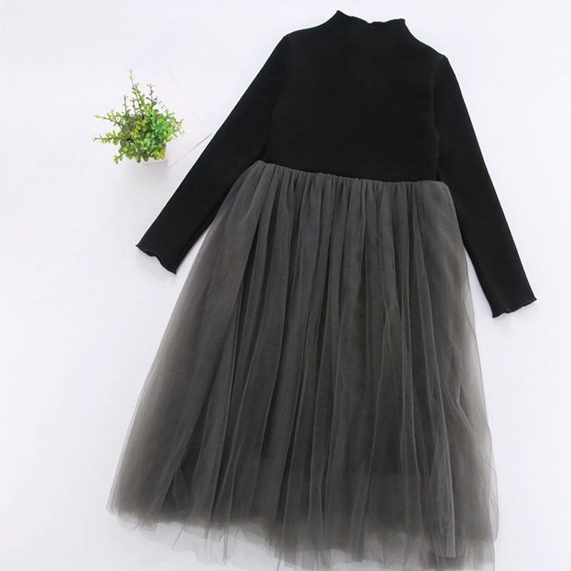 Fluffy Gauze Base Velvet Winter Princess Dress for Kids Girls childrensterritory