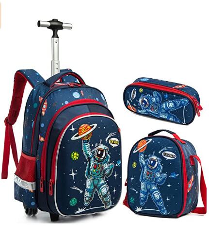 3D Unicorn Design Kids Girls School Trolley Backpack Set childrensterritory