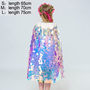 Multicolor Blingbling Fairy Princess Cape for Halloween Party childrensterritory