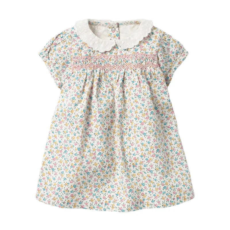Girls Half Sleeves Floral Printed Casual Summer Dresses