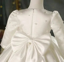 Pearl-Decorated Tutu White Flower Girls Dress For Party childrensterritory