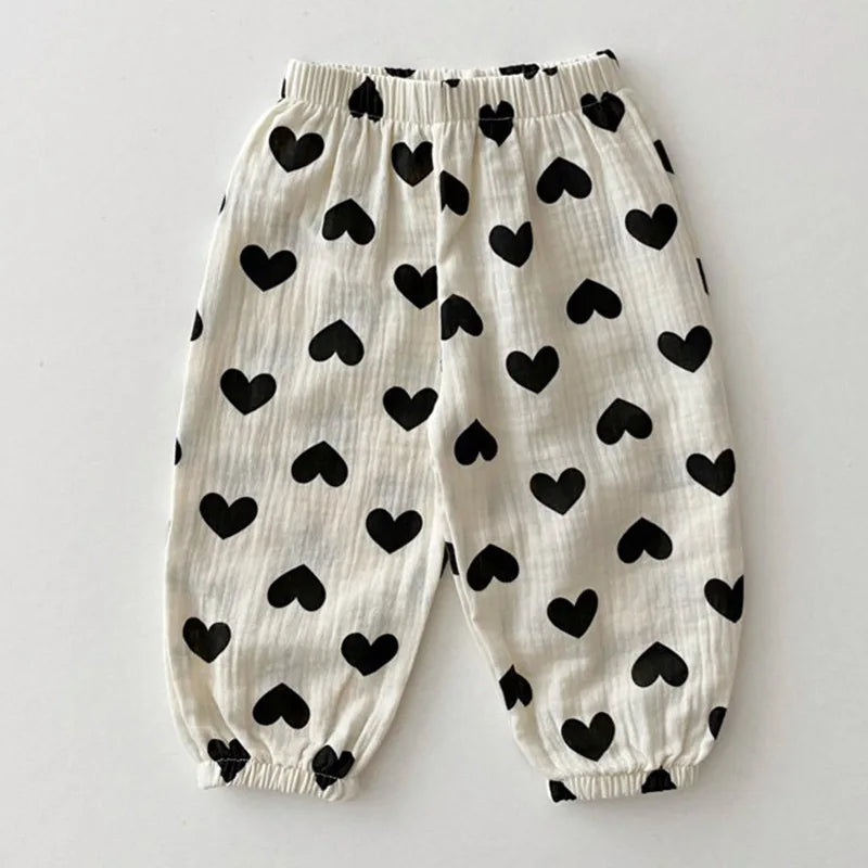 Cute Printed Baby Casual Summer Trousers for Girls childrensterritory