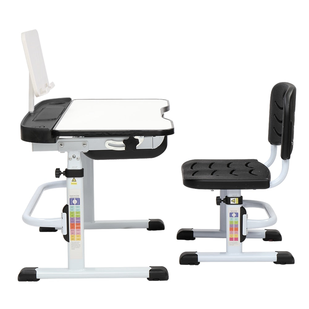 70cm Kids Study Table And Chair Set w/Reading Stand childrensterritory