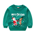 Christmas Letters and Santa Cartoon Prints Kids Sweatshirts childrensterritory