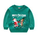 Christmas Letters and Santa Cartoon Prints Kids Sweatshirts childrensterritory