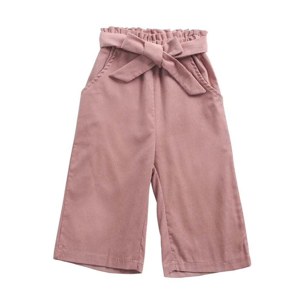 Little Girls Casual Long Pants Winter Trousers with Pockets childrensterritory