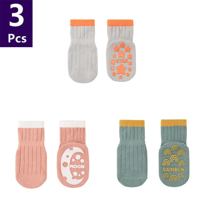 Cute Pattern: 3 Pairs/lot Anti-Slip Baby Cotton Socks childrensterritory