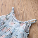 Kids Girls Floral Lace Patchwork Lining Backless Dress childrensterritory