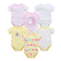6 pcs/lot Baby Girls Cartoon Print Bodysuits for Summer childrensterritory