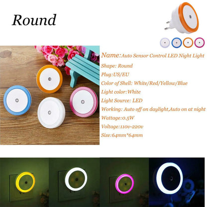Mini Dusk to Dawn Sensor Wall Nights Lamp for Bedroom