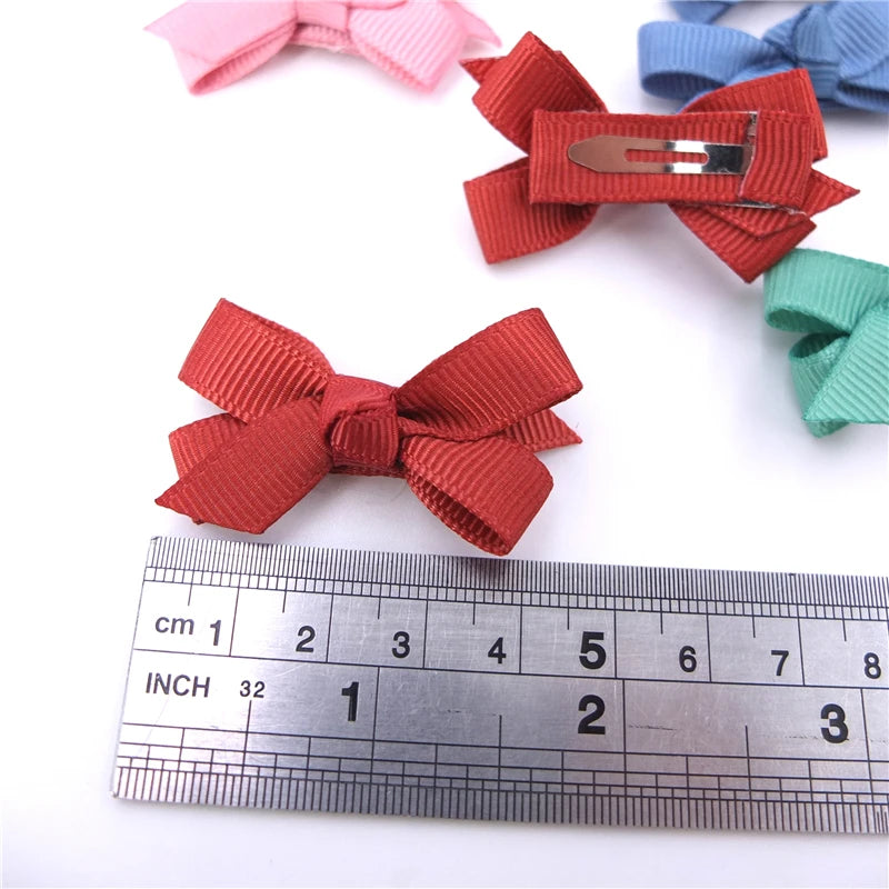 Baby/Kids Girls Solid Ribbon Bow Hair Clips