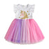 Kids Girls Unicorn Embroidery Birthday Tutu Dresses childrensterritory