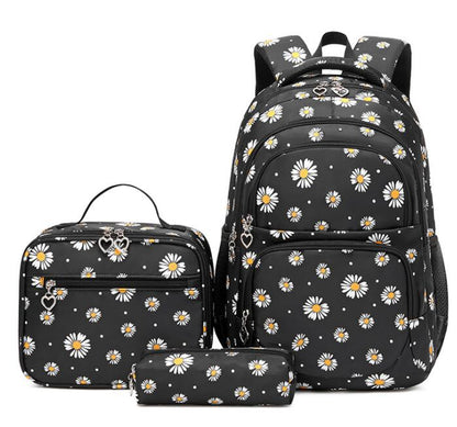 Floral Print 3 Pcs/Set School Backpack for Kids/Teen Girls childrensterritory