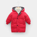 Kids Solid Color Pattern Hooded Down Cotton Jackets/Parkas childrensterritory
