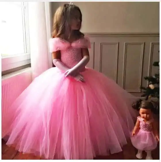 Party Dresses for Girls: Ball Gown Flower Design with Daisy Ribbons