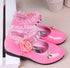 Kids Girls Cute Bowknot And Flower Design Leather Shoes childrensterritory